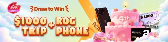 Get free rewards, redeem codes, super discounts on JollyMax 4th anniversary sale with big event promotion by game top-up and app recharge