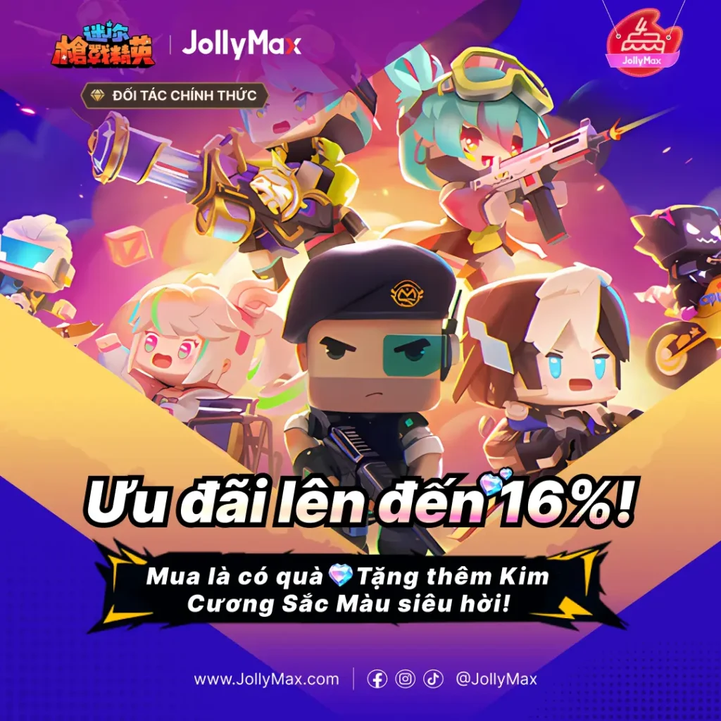 Nhận ưu đãi nạp thẻ và kim cương sắc màu miễn phí của Mini World Royale