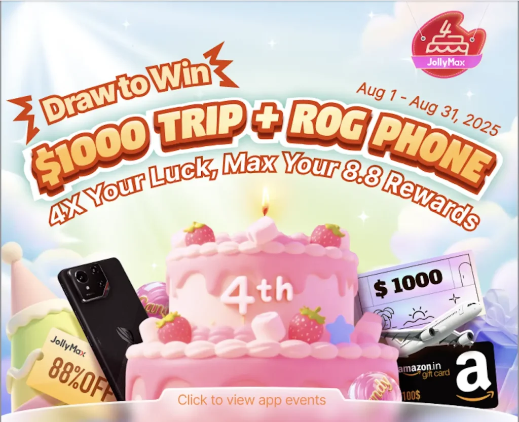 Get Epic Rewards & 16% OFF Flash Sale on JollyMax 4th Anniversary Event