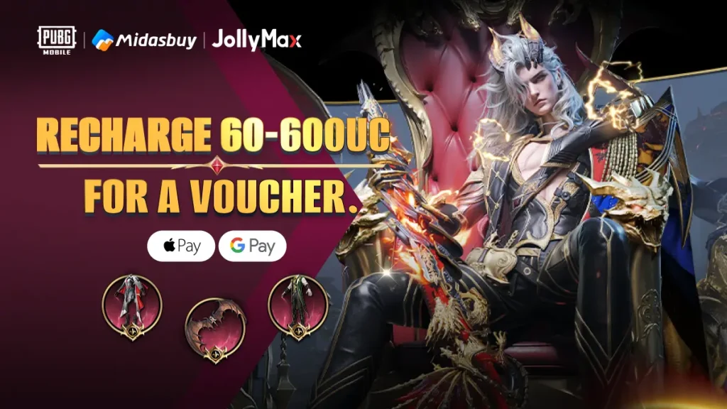 Super Discount & Big Gift Giveaways on Minimum Top-up of PUBGM UC for PUBG Mobile Game