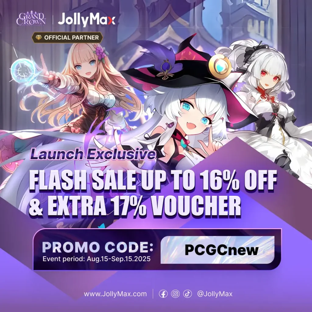 A Flash Sale Event by Grand Crown: Pandora's Fate Game with Top-up Discounts up to 16% off & Extra 17% Voucher from JollyMax