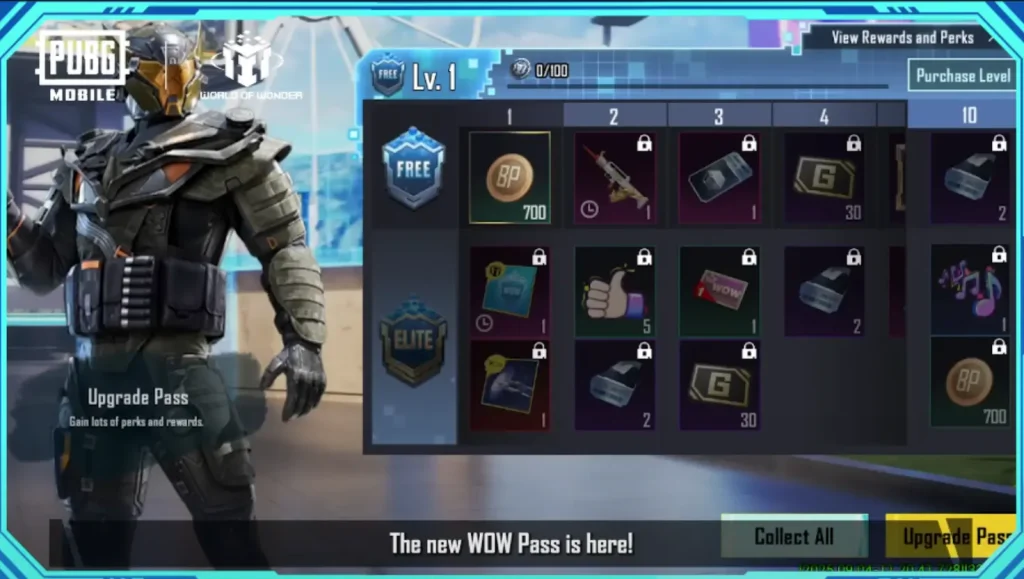 Exclusive Rewards & Benefits of PUBG Mobile Elite Pass and WOW Game Pass