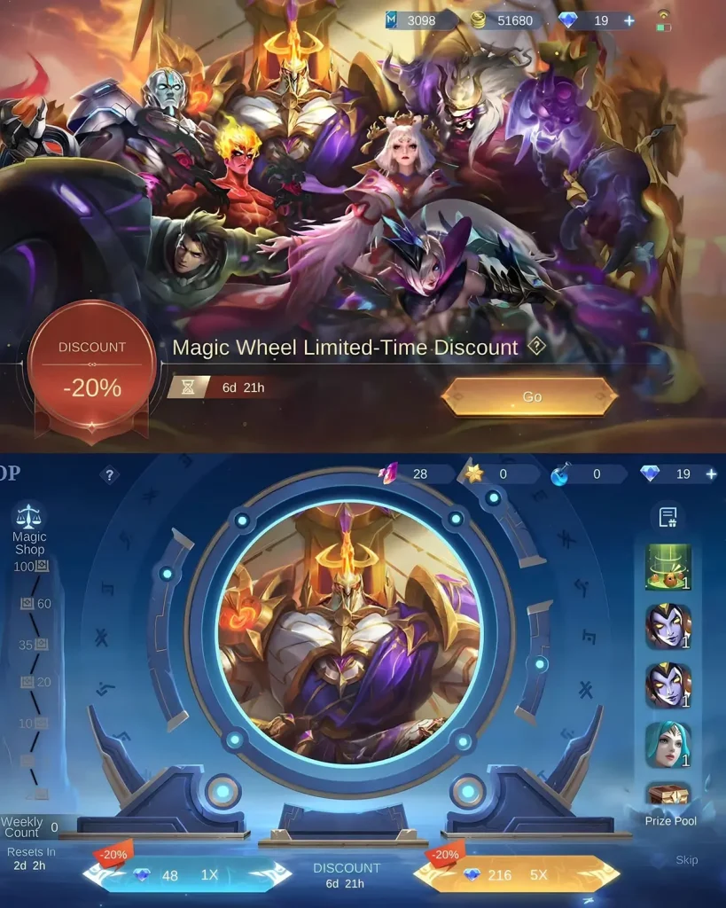 Magic Whee está programado para o nível B+ no calendário de eventos de novembro de 2025 de Mobile Legends: Bang Bang, oferecendo 20% de desconto nas compras.