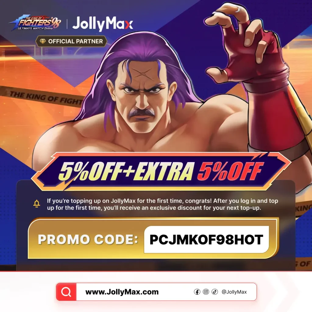 JollyMax works with KOF'98 UM OL game to newly launch a top-up event and promote from November 14 to 23, 2025.