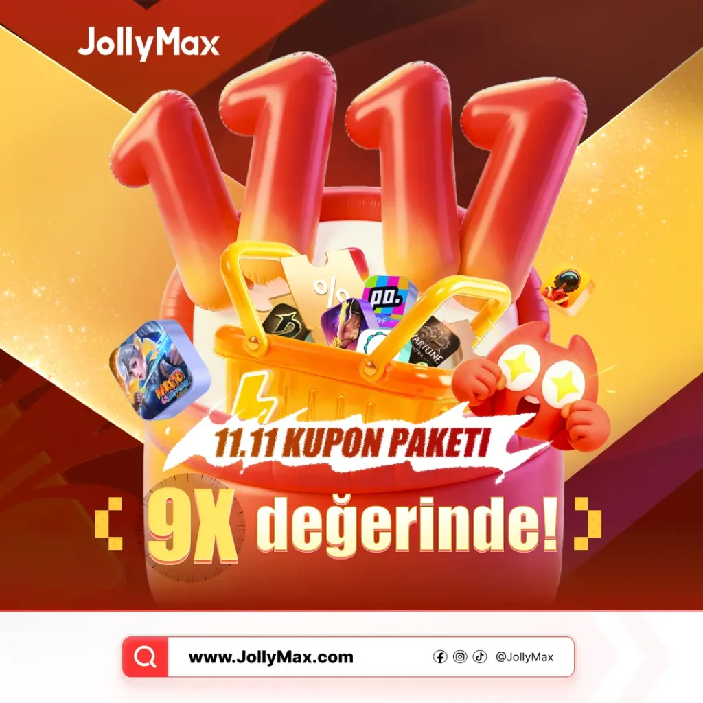 During JollyMax's 11.11 sales promotion, game players and app users worldwide can unlock Basic and Epic Voucher Packs to instantly earn up to 9.4x value and big money savings on top-up items.