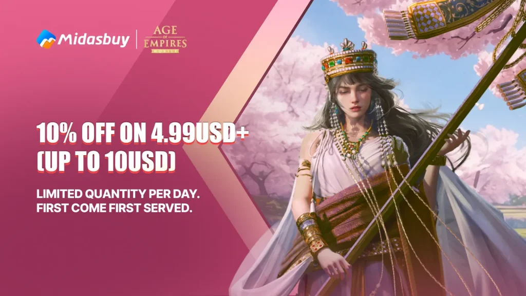 A Special Offer of 10% Top-up Discount on Age of Empires Mobile Game