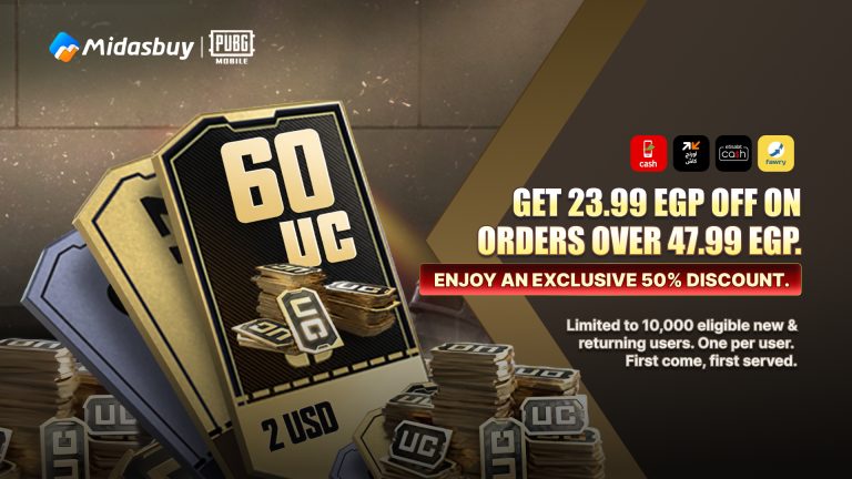 PUBG MOBILE Egypt 50% OFF Top-Up Offer for New & 30-Day Returning Users