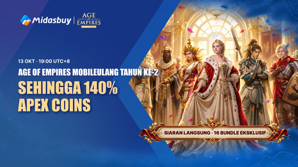 Age of Empires Mobile 2nd Anniversary 2026: Up to 140% Apex Coins, Livestream & 16 Exclusive Bundles