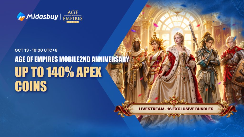 Age of Empires Mobile 2nd Anniversary 2026: Up to 140% Apex Coins, Livestream & 16 Exclusive Bundles